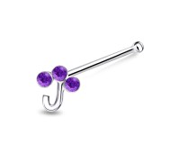 J Letter Silver Bone Nose Stud NSKD-663